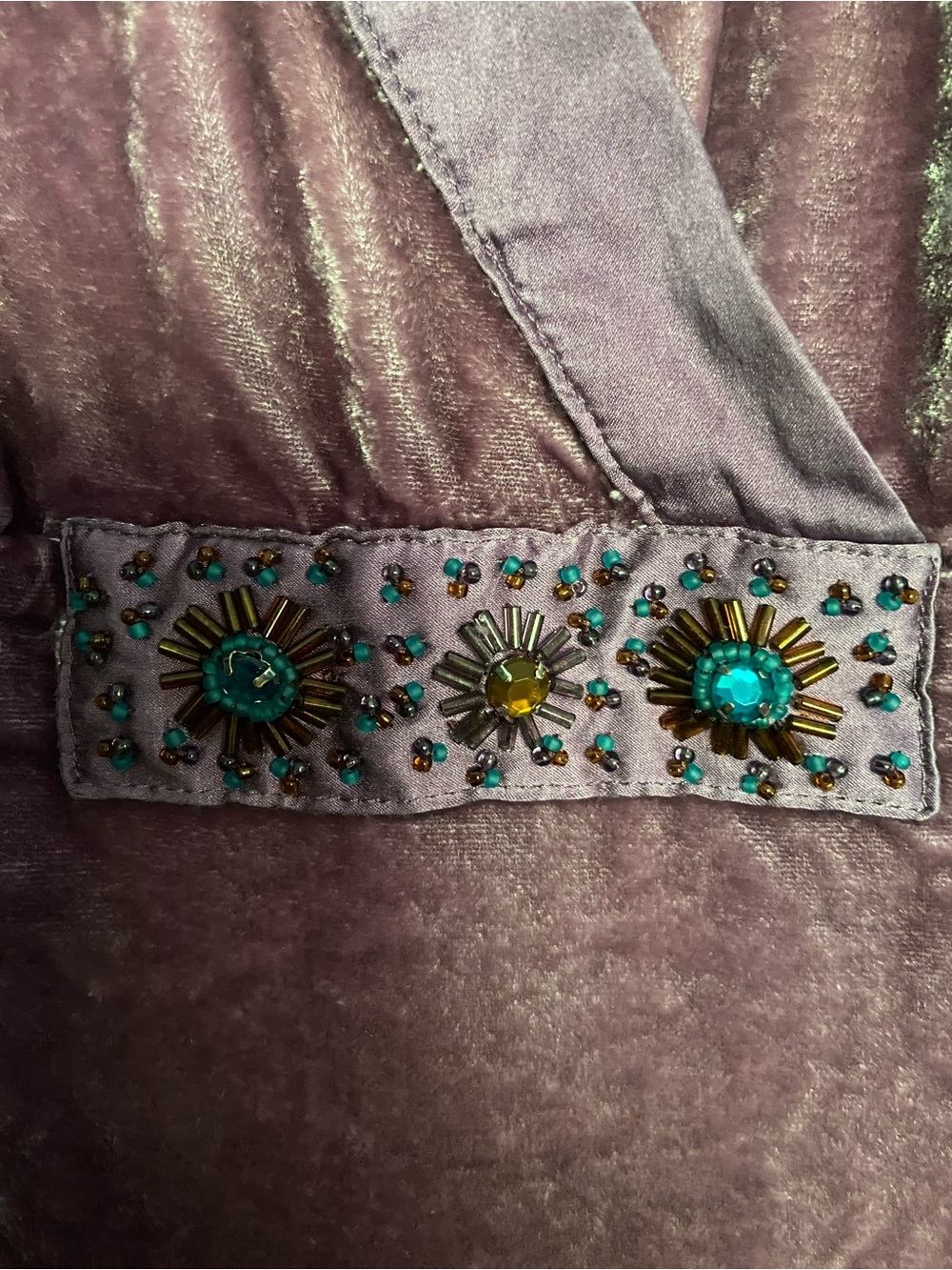 J. Jill Plum Velvet V-Neck Long Sleeve Blouse - Picture 4 of 6